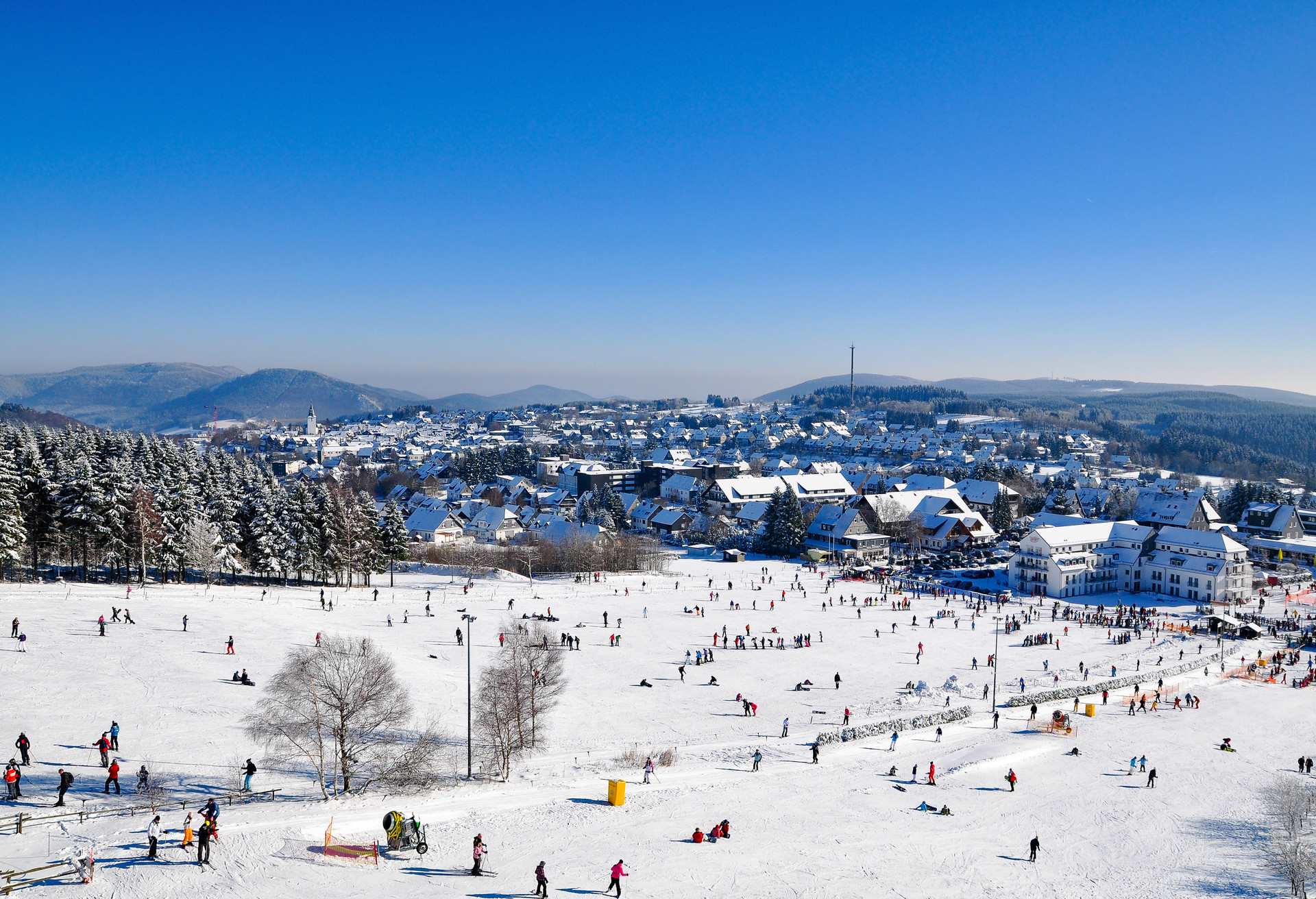 panoramic view of slope in winterberg, germany