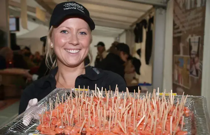 Köstliches Fingerfood beim Rakfisk-Fischfest in Oslo