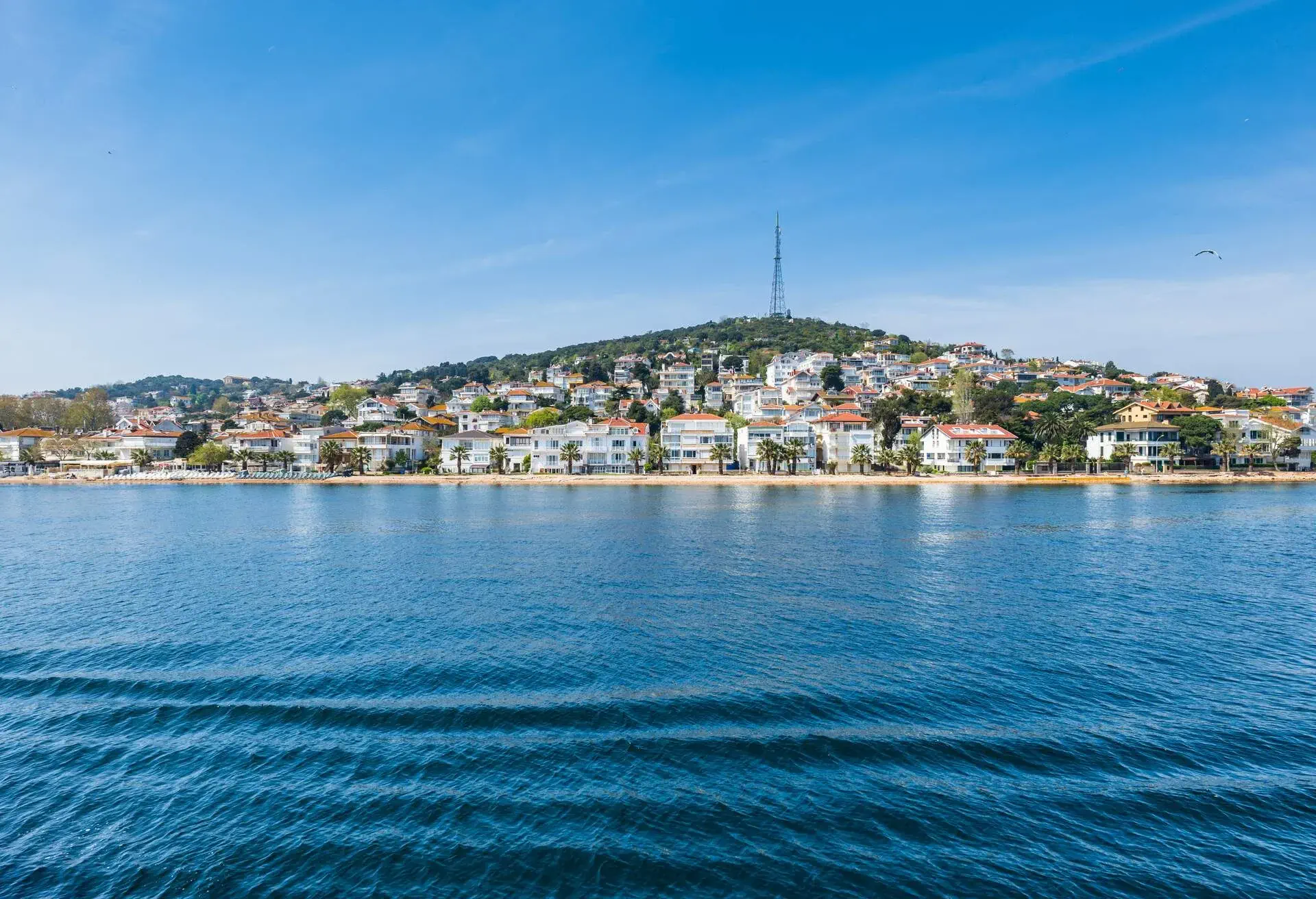 Princes Islands in the Sea of Marmara, Istanbul, Turkey. The view of Kinaliada, one of the Princes Islands, in summer 