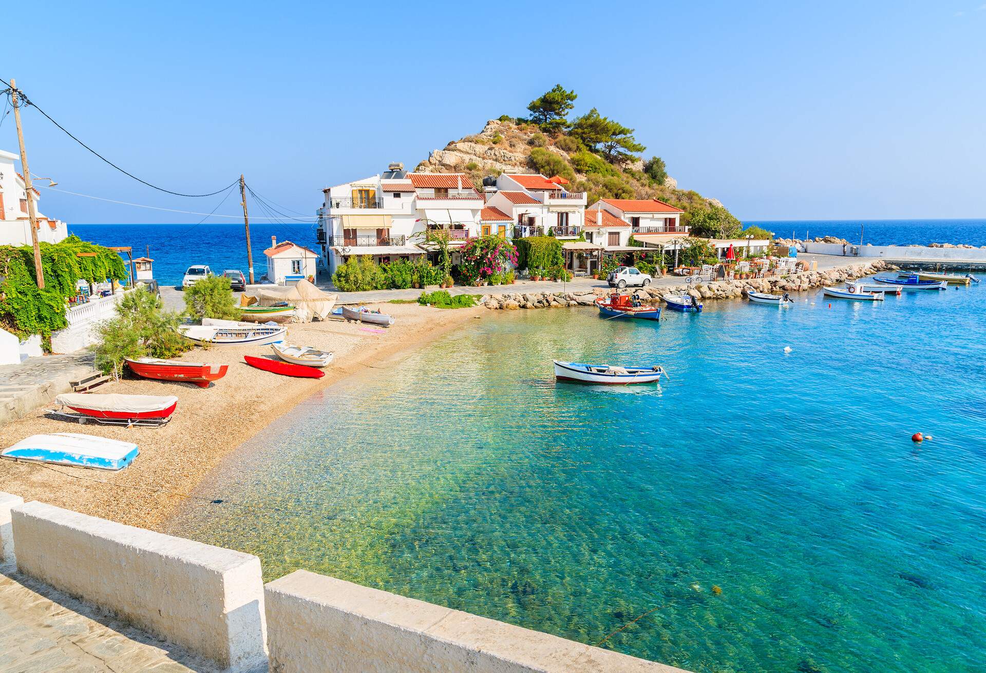Samos is a Greek island in the eastern Aegean Sea, south of Chios, north of Patmos.