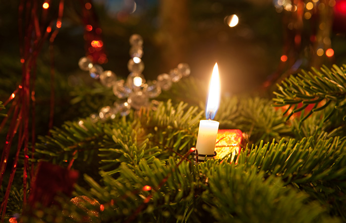 Ein feuriges Weihnachtsfest in Deutschland. 