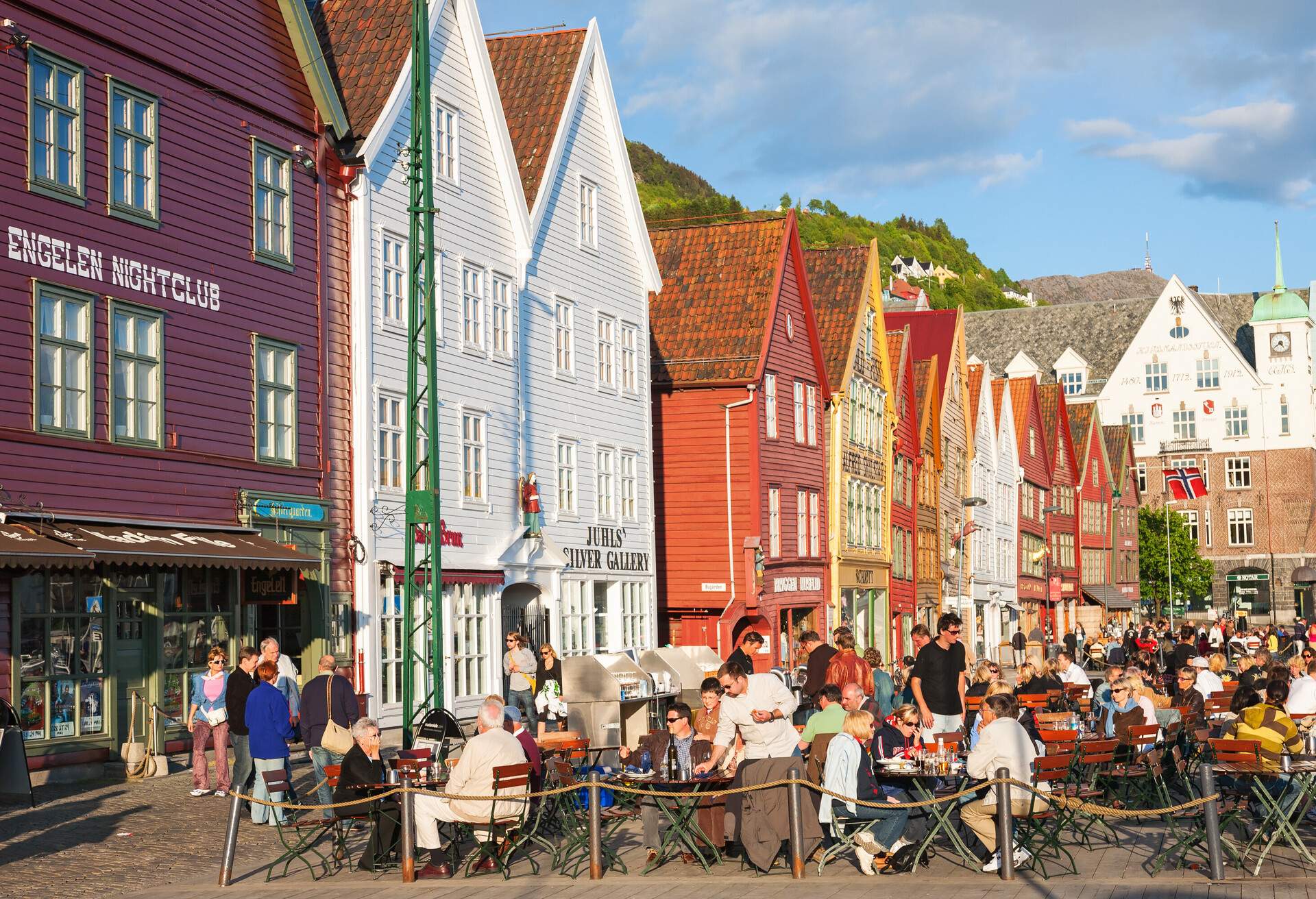 Restaurant at Bryggen in the city of Bergen, Norway 