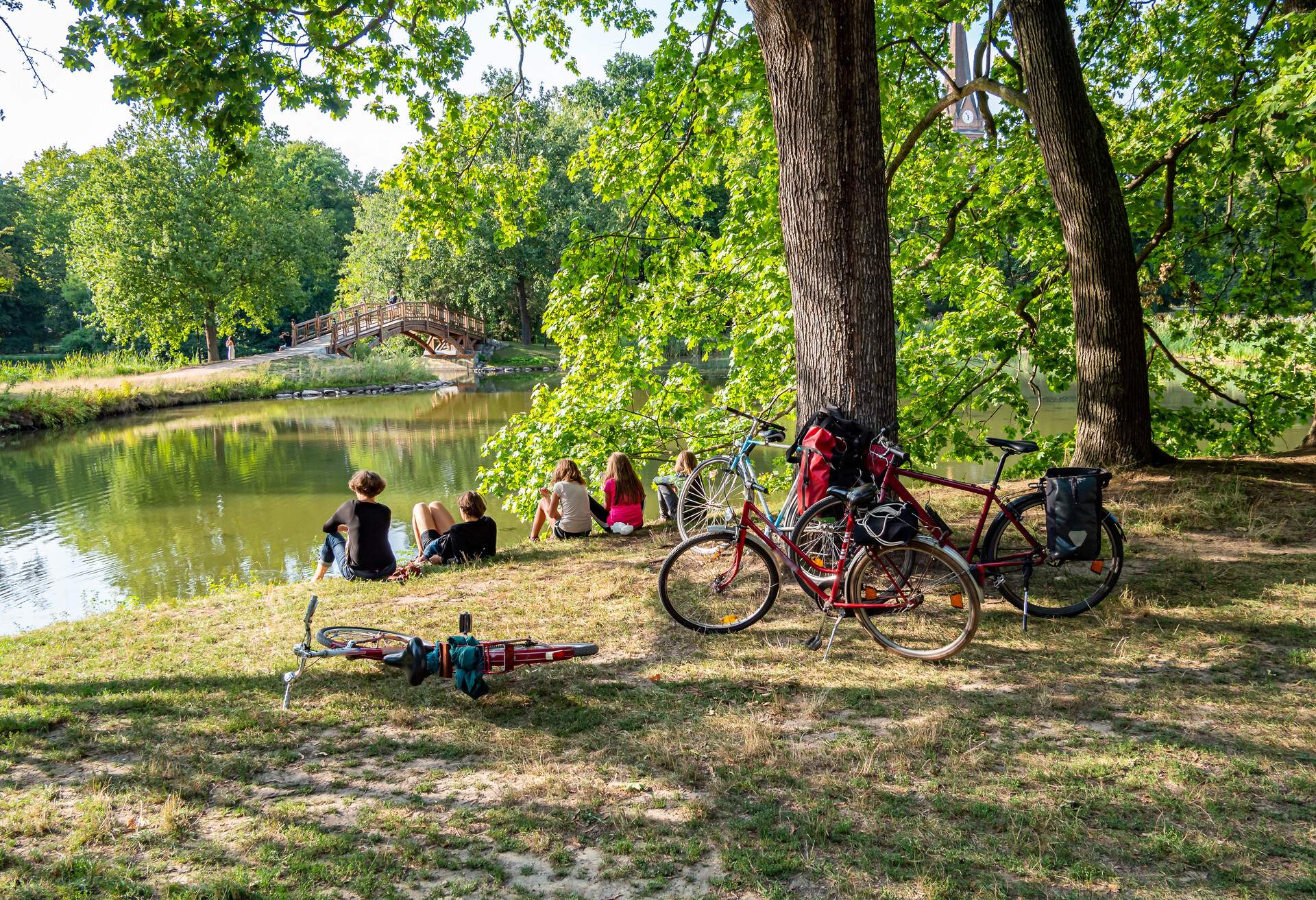 Time out in Leipzig, Clara Zetkin Park in summer