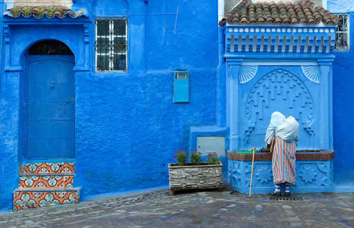 Spaziergang durch ein Meer aus Blau in Chefchaouen