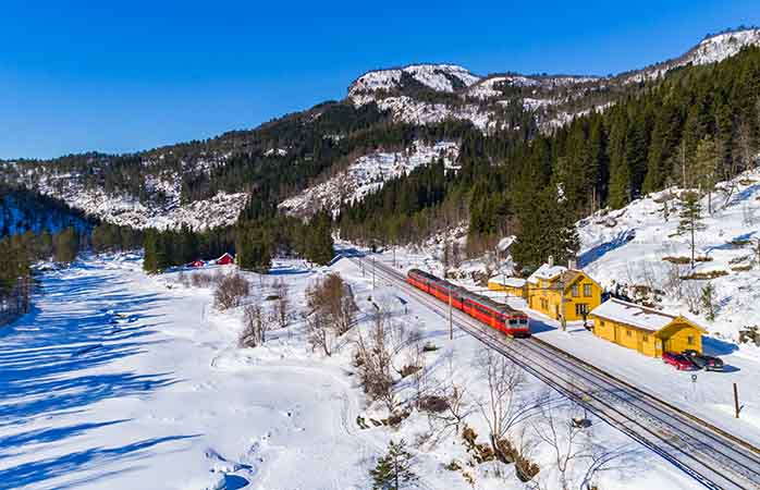 Train Oslo - Bergen in mountains. Hordaland, Norway.; Shutterstock ID 1045250305