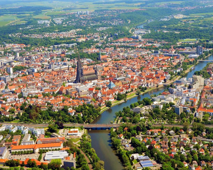 Panorama of a city in South Germany