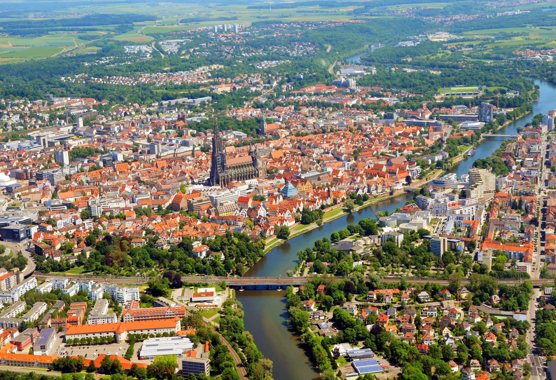 Panorama of a city in South Germany