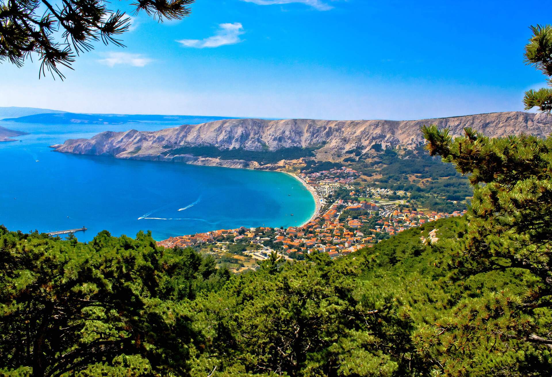 Adriatic town of Baska aerial view, Island of Krk, Croatia; Shutterstock ID 138874373; Brand (KAYAK, Momondo, Any): any