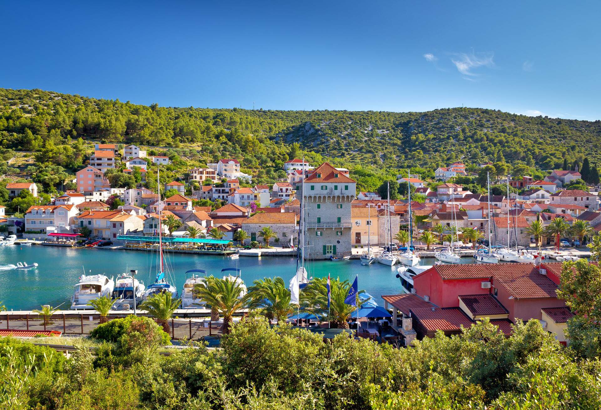 Adriatic village of Marina near Trogir, Dalmatia, Croatia