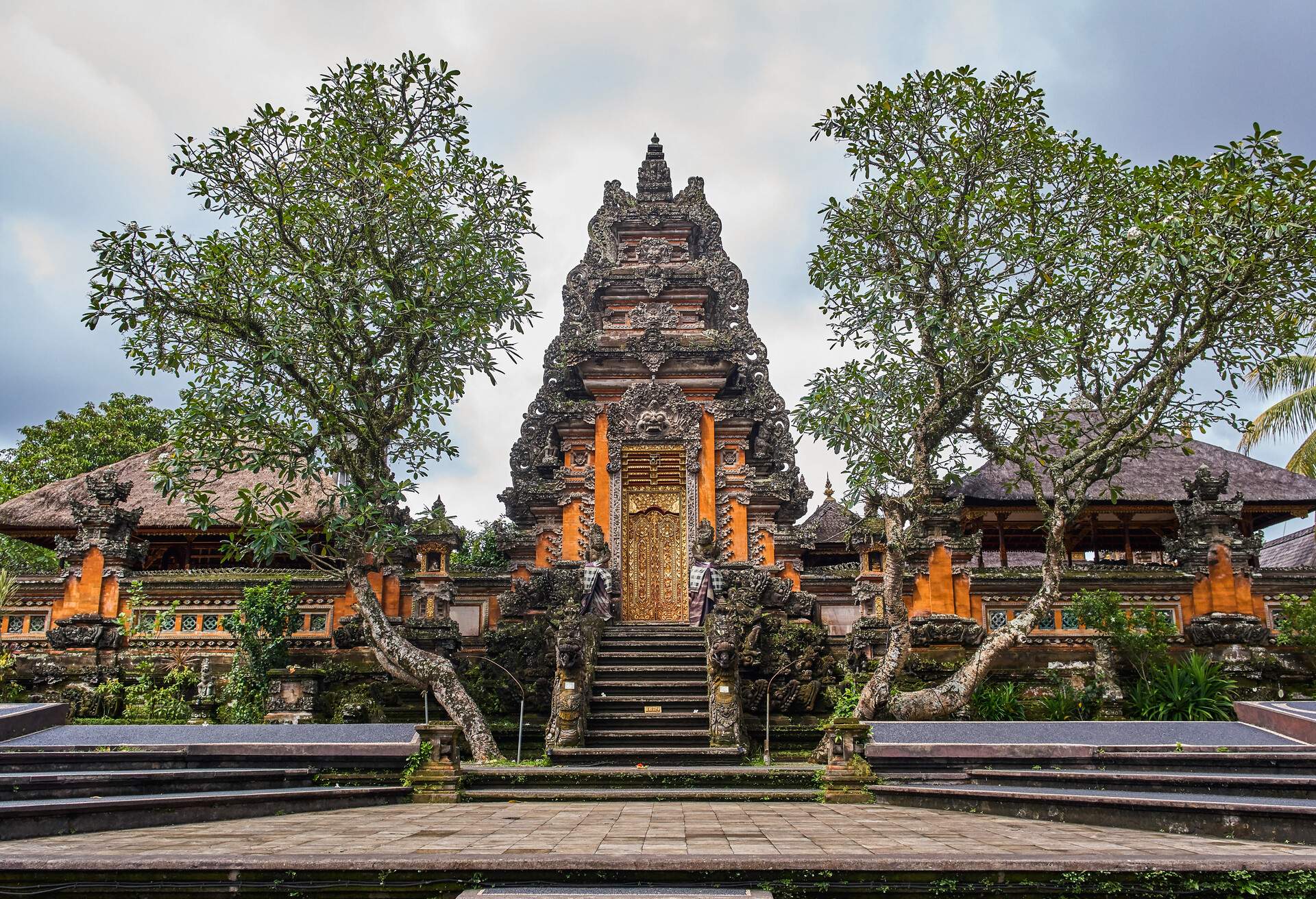 Pura Taman Kemuda Saraswati Temple in Ubud, Bali island, Indonesia