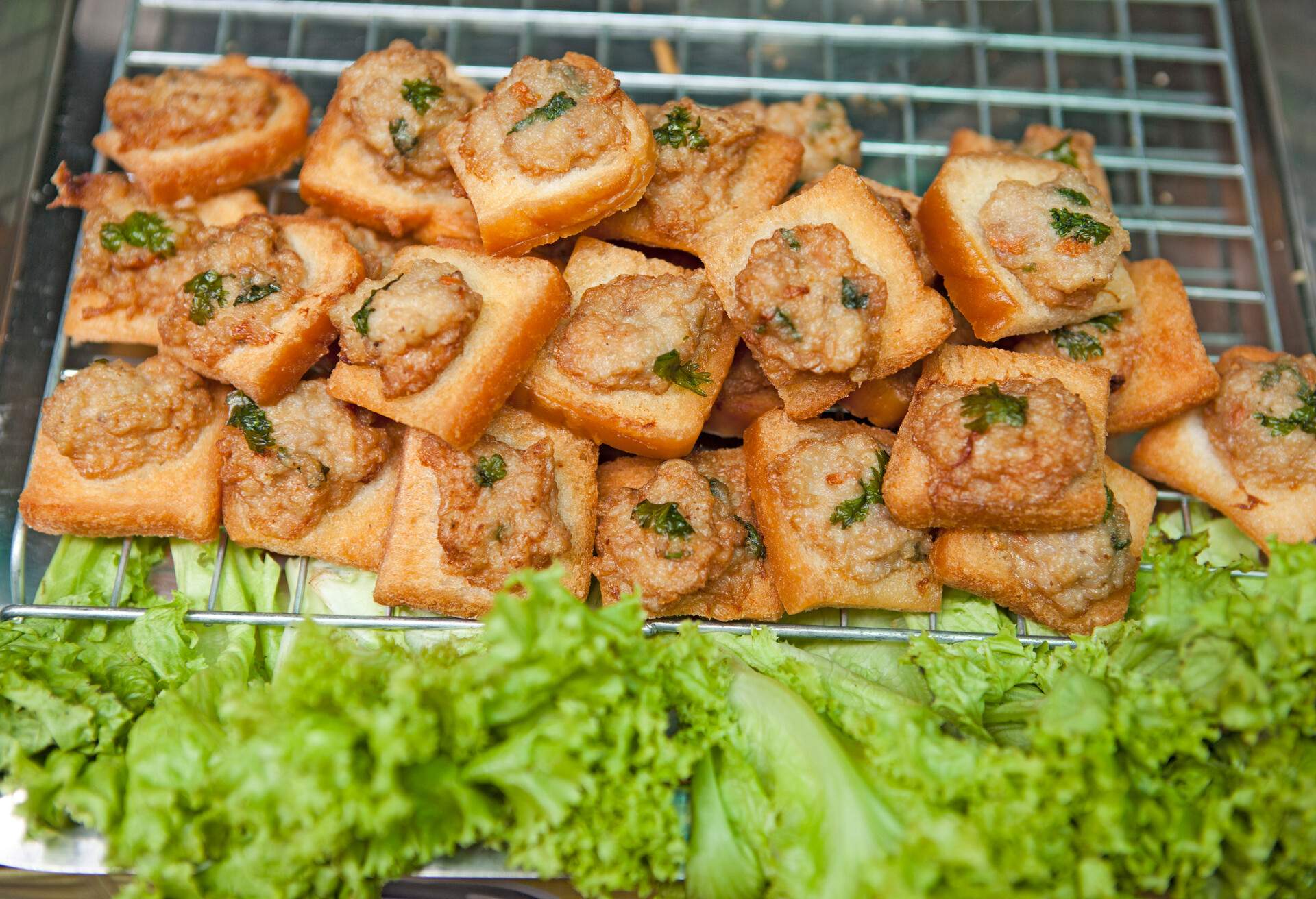 Thai Street Food - mini toasts with meat