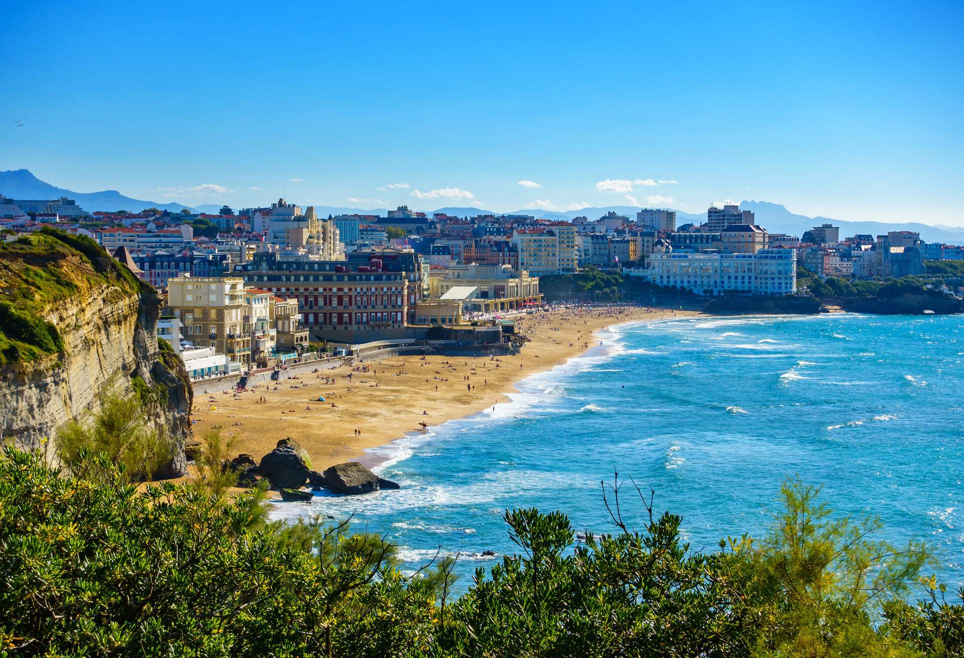 Biarritz Grande Plage (beach) in summer, France