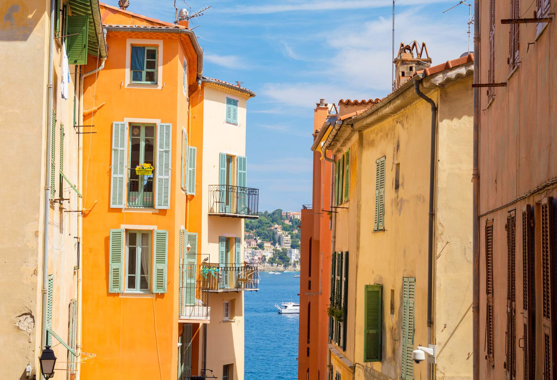 typical architecture in southern France near Nice