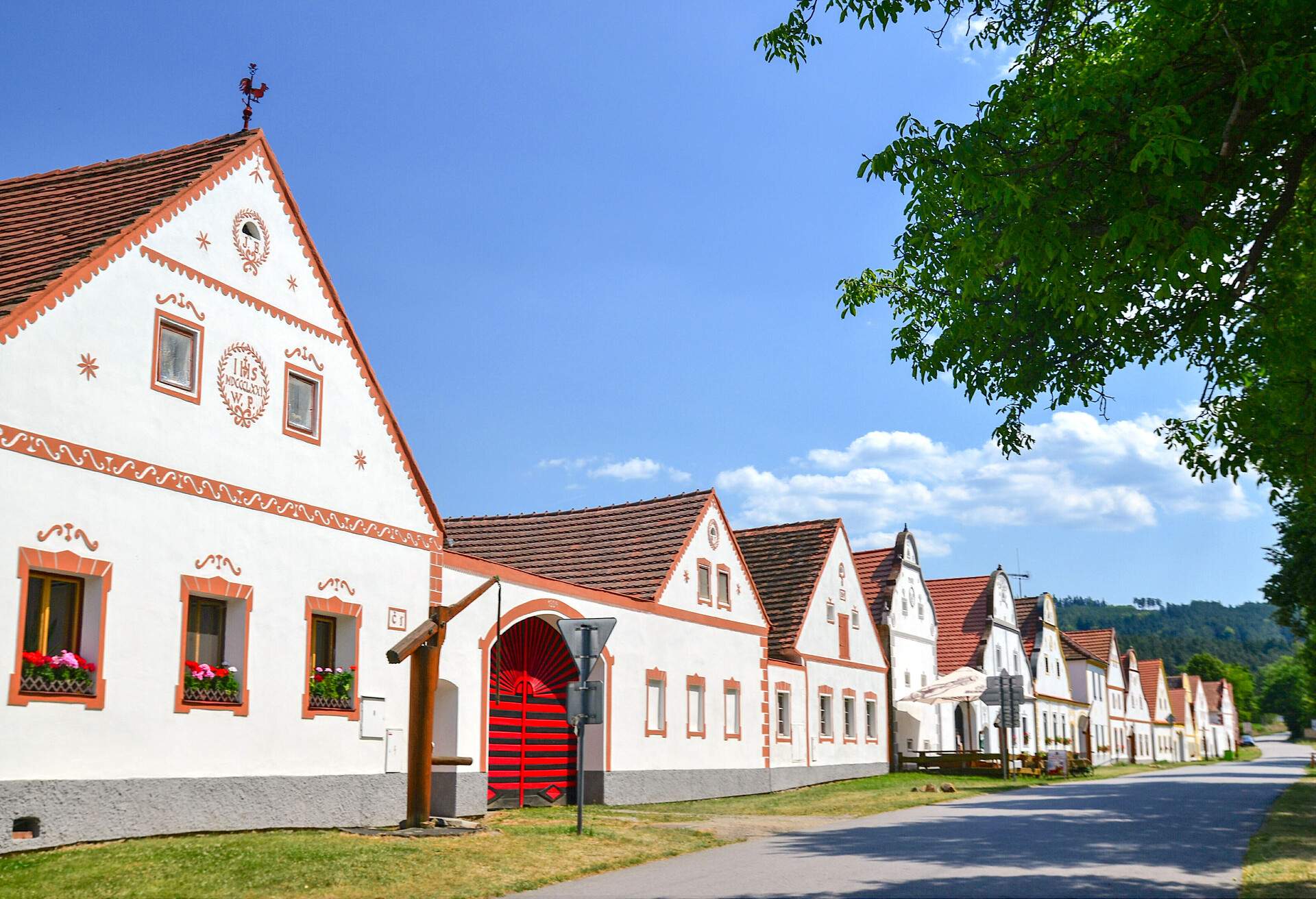 Holašovice is a UNESCO World Heritage Listed traditional central European village. It has a large number of outstanding 18th- and 19th-century vernacular buildings in a style known as 'South Bohemian folk Baroque', and preserves a ground plan dating from the Middle Ages.