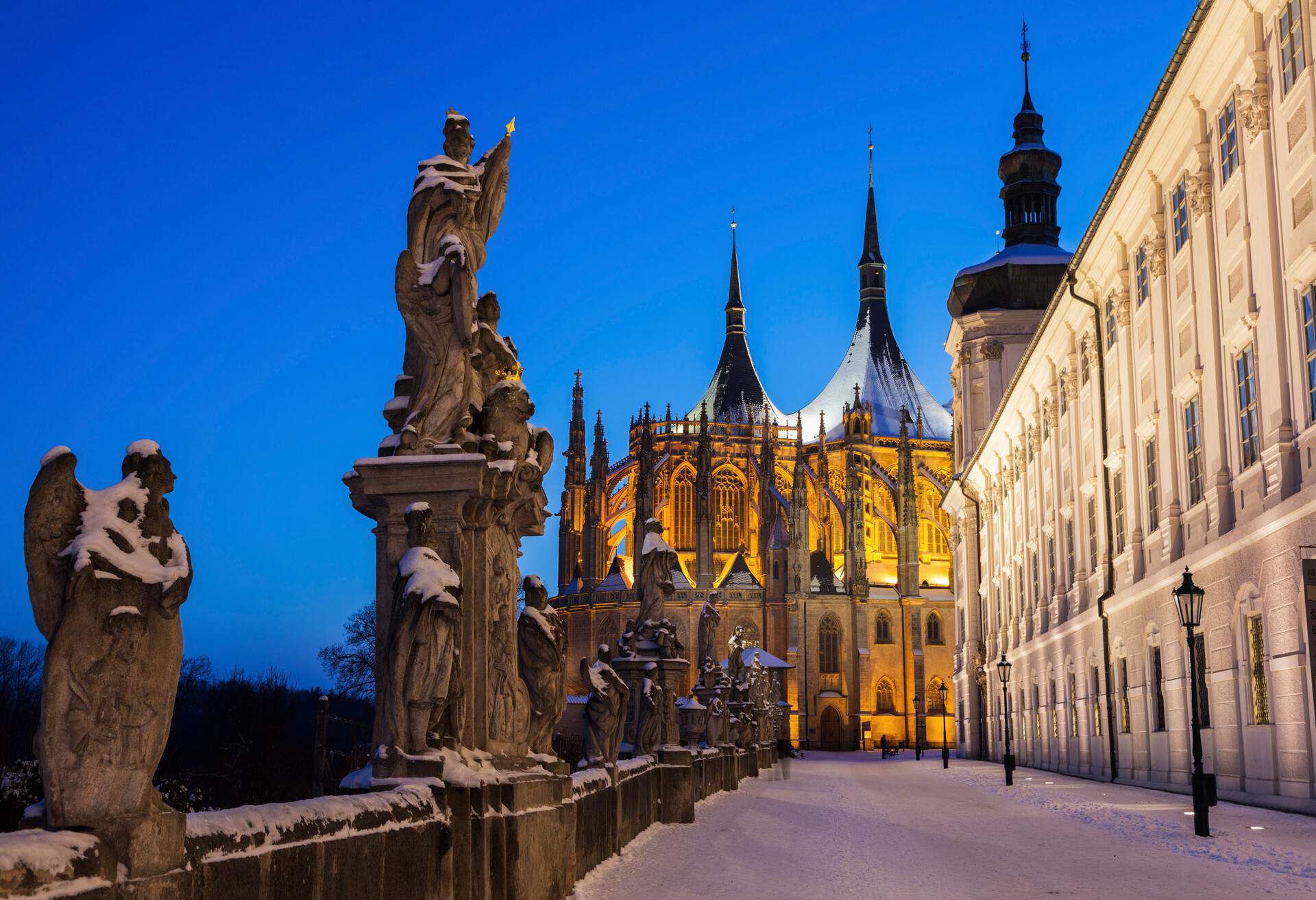 Former Jesuit College and St. Barbara's Church in Kutna Hora. Kutna Hora, Central Bohemian Region, Czech Republic.