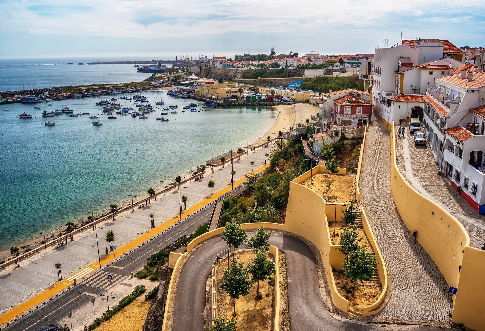 Portugal: the old town of Sines, a Portuguese city, located on Atlantic coast, in the summer