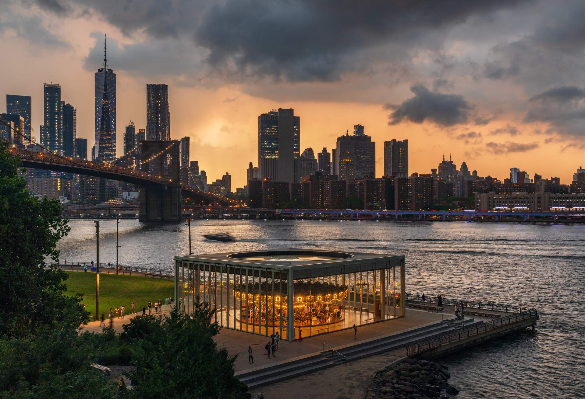 Brooklyn Bridge Park is a waterfront park along the East River in New York City