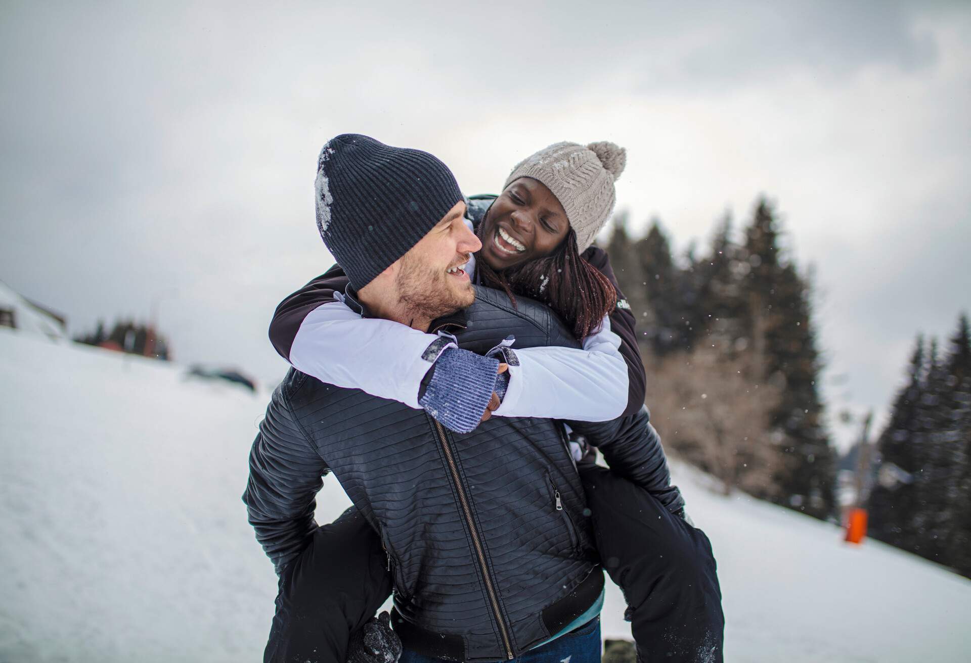 Friends on the winter vacation