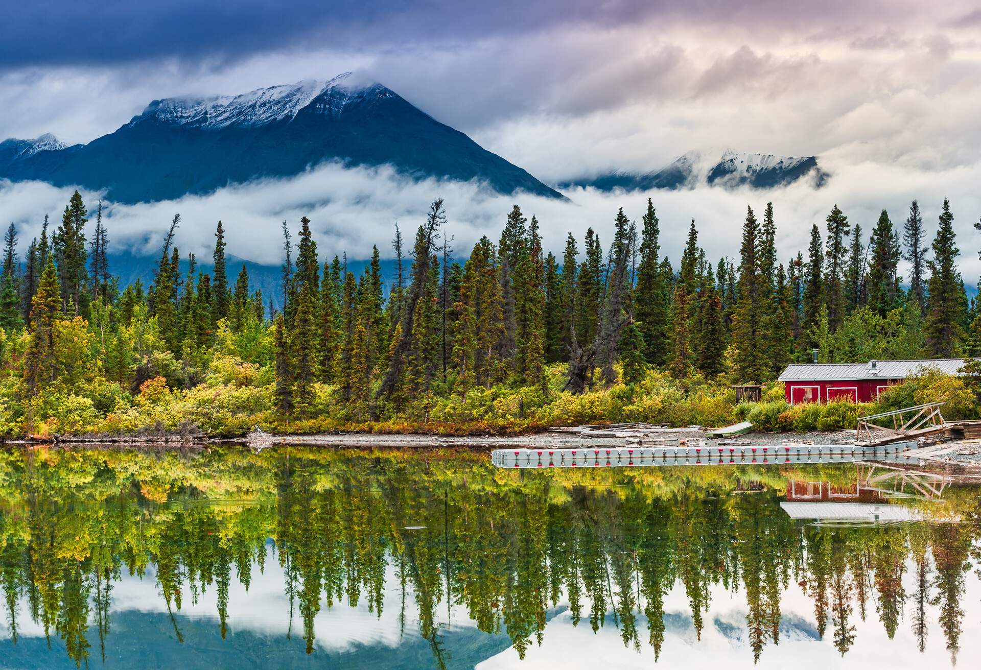 Autumn landscape of Kluane Lake. Yukon, Canada