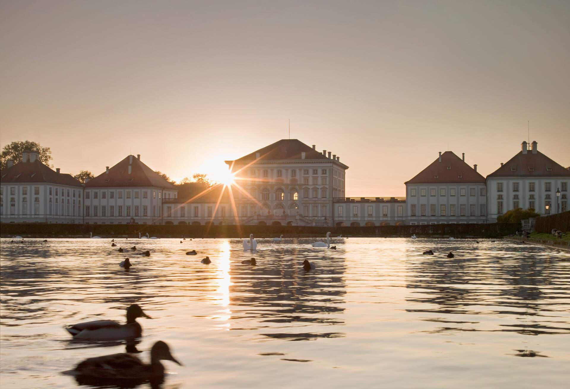 Naymphenburg Castle, sunset