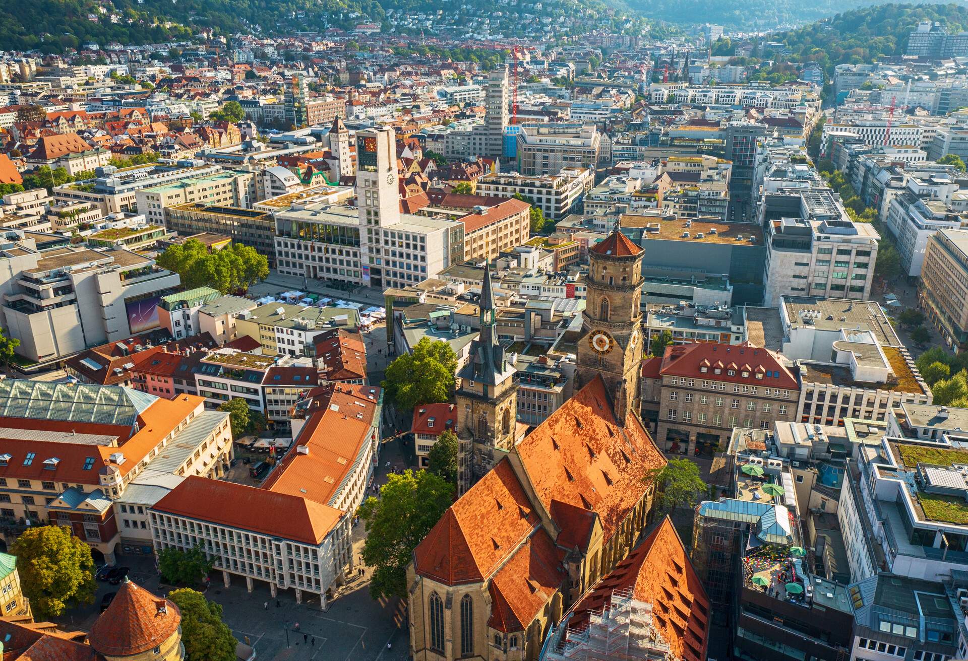 The Stiftskirche church in Stuttgart