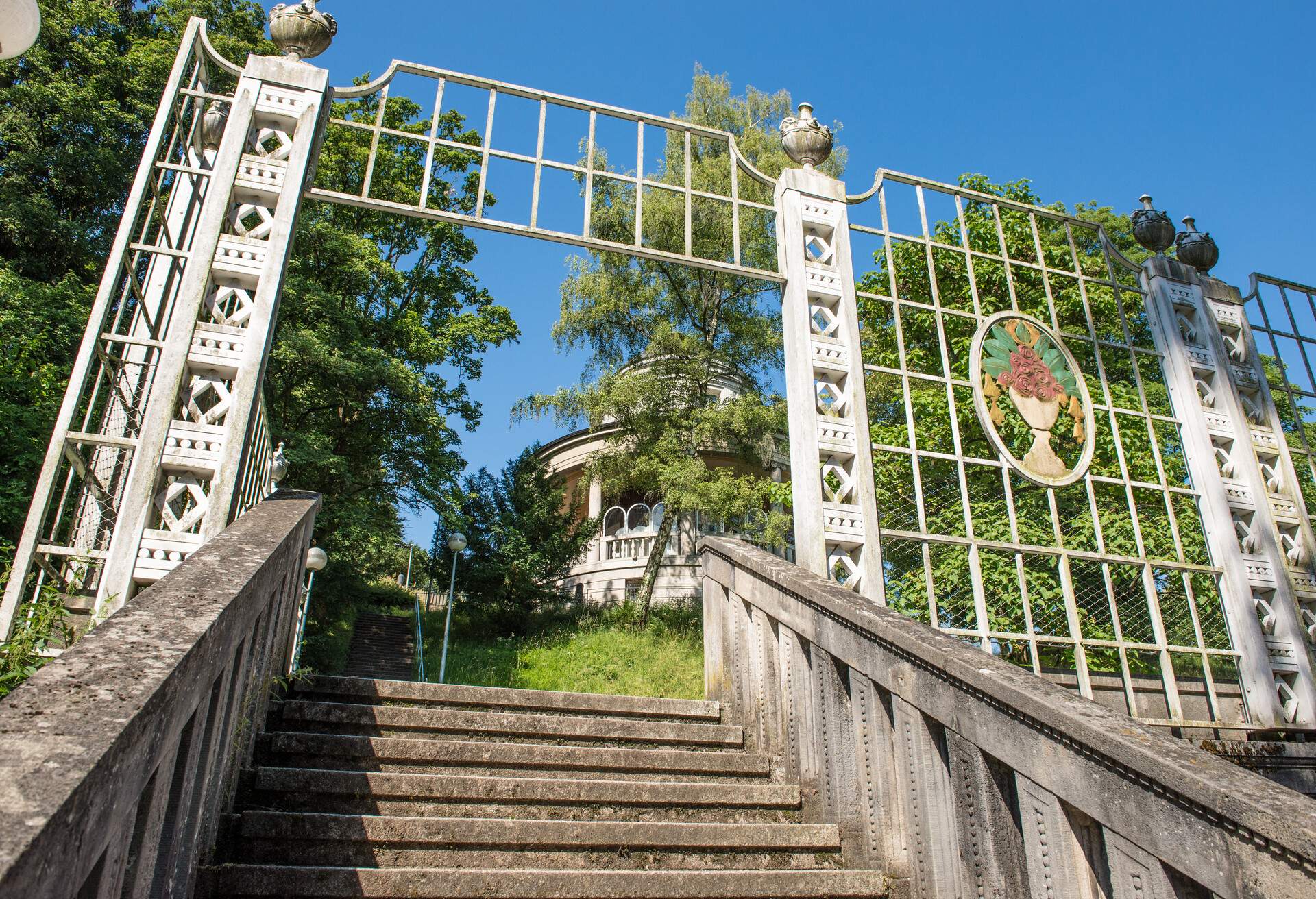 A tea house in the Weissenburgpark in the city of Stuttgart in Germany 