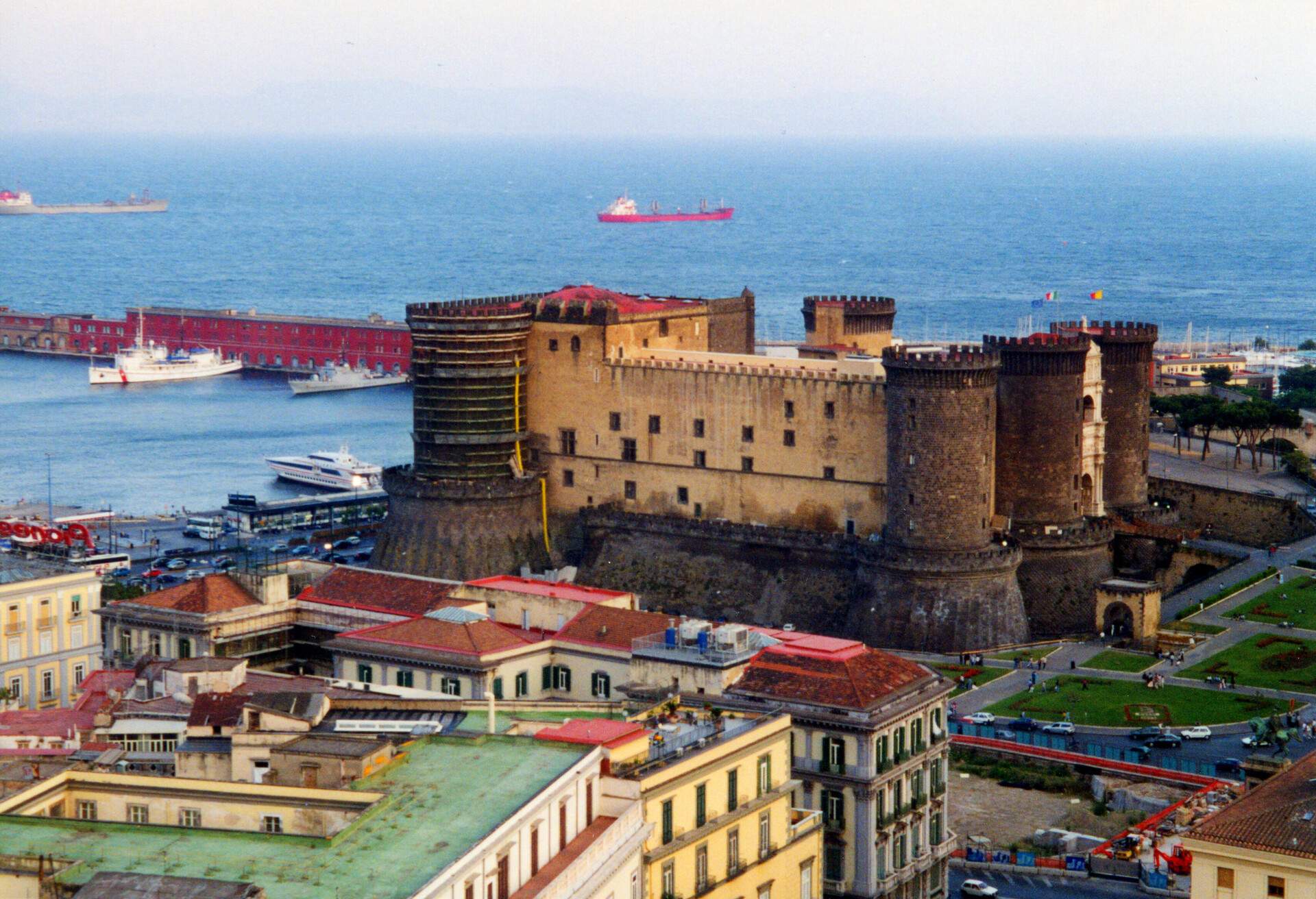 Castel Nuovo, also called Maschio Angioino, castle in city center of Naples, ITALY.