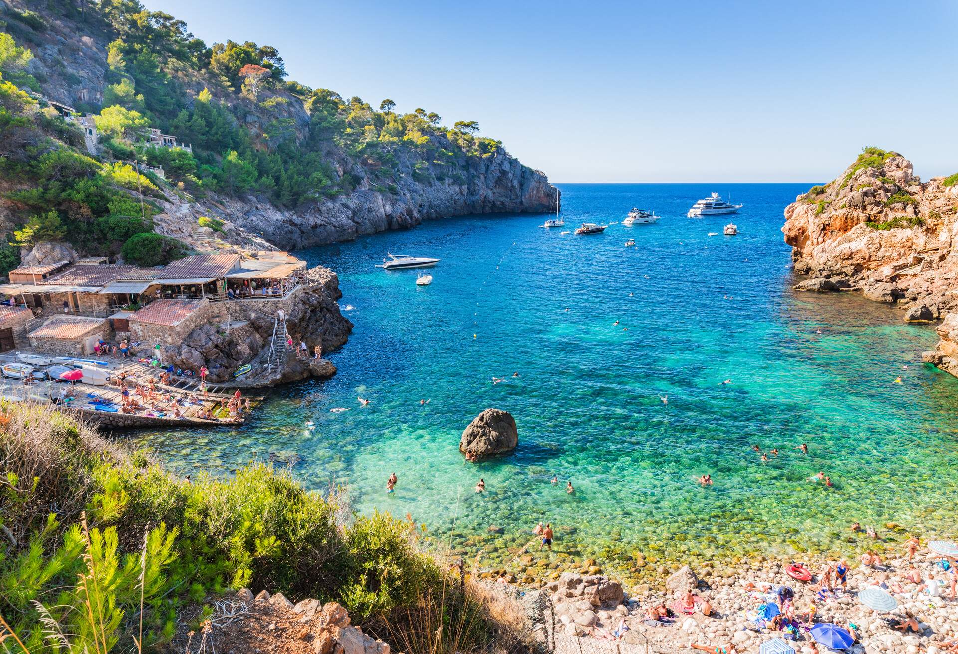 Beautiful bay beach of Cala Deia, Mallorca Spain.