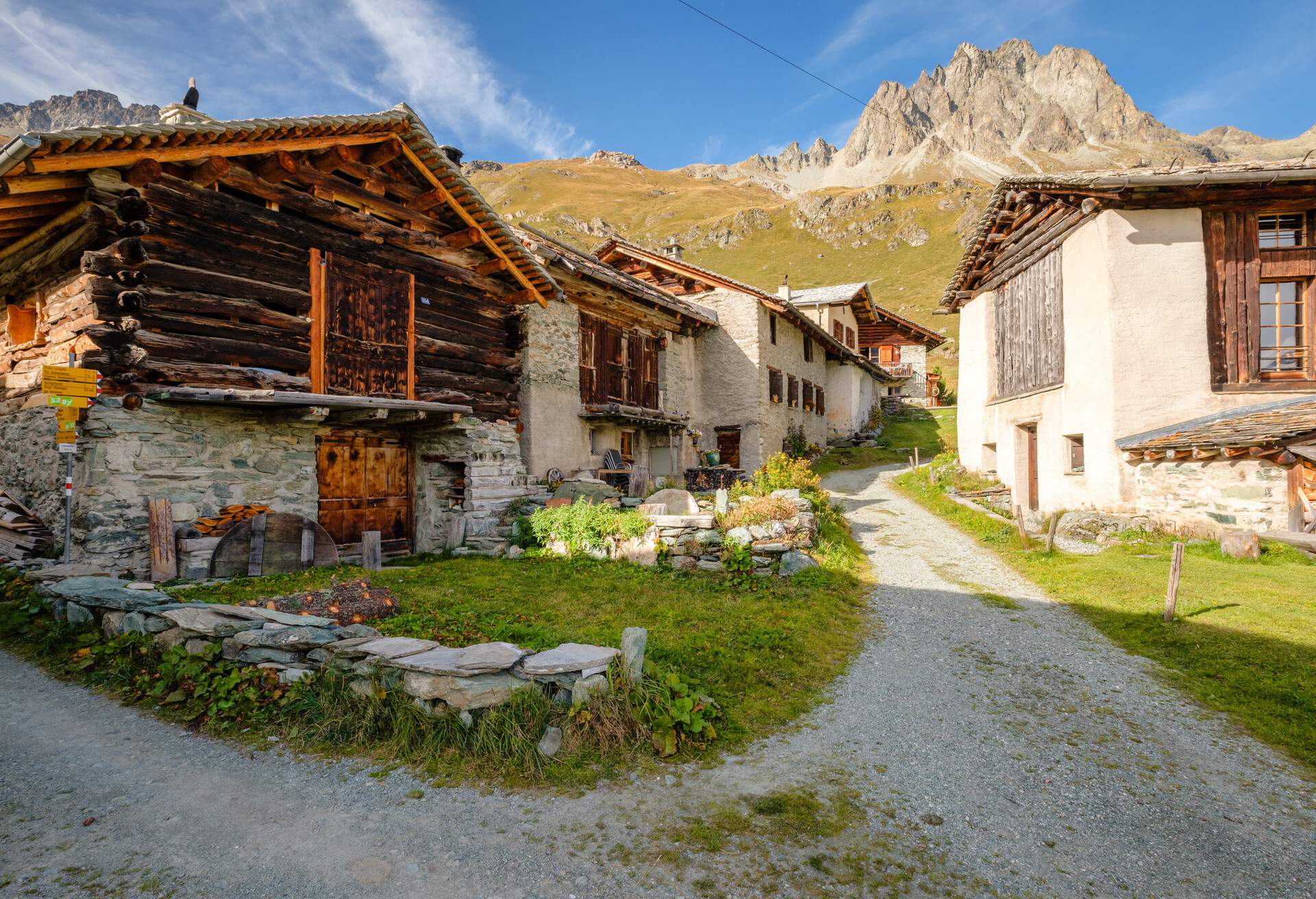 Grevasalvas is a small Swiss village that lies along the hiking path between Sils and Maloja