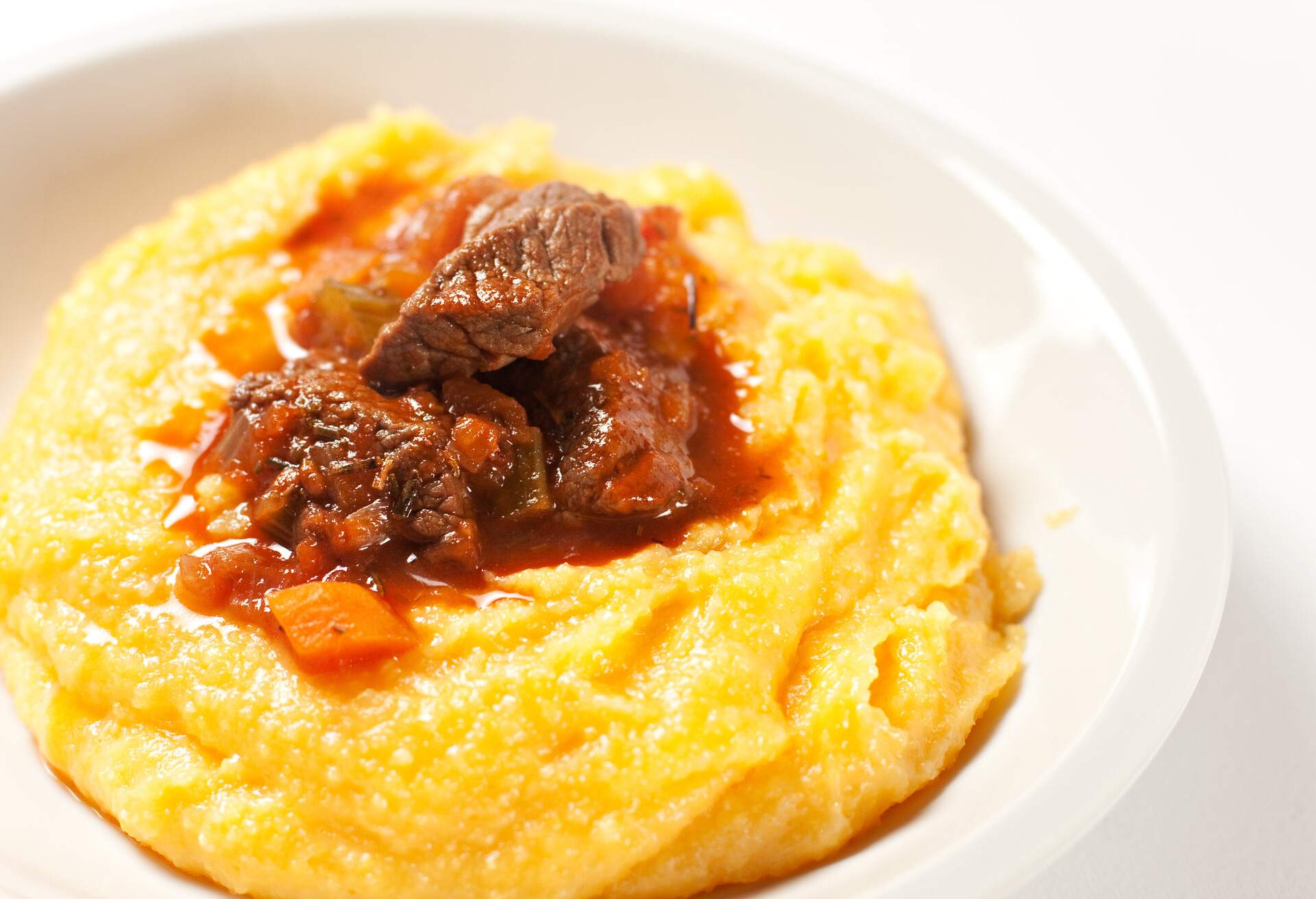 traditional SWISS dish Polenta and stew 