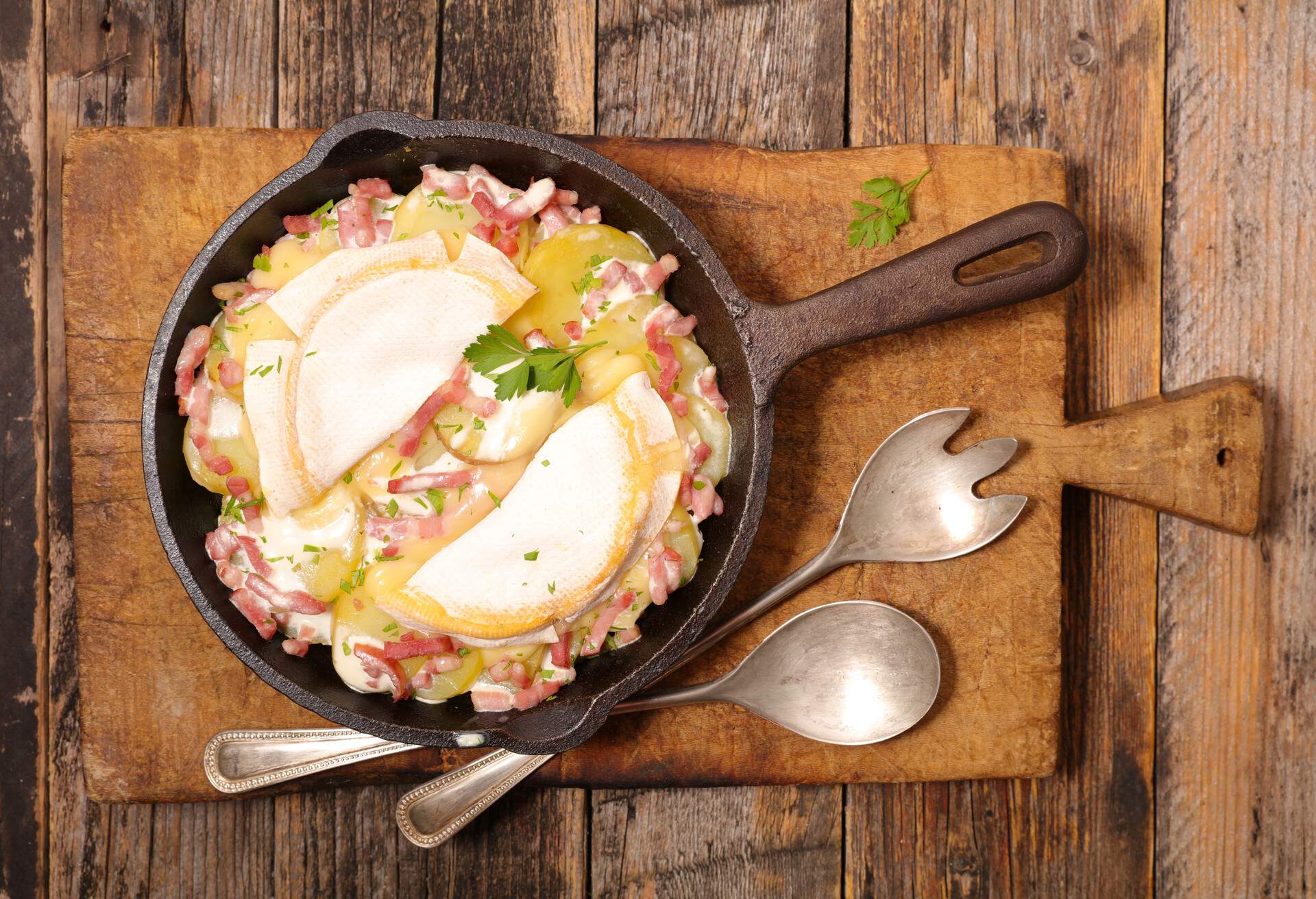 Swiss traditional dish - Tartiflette Reblochon