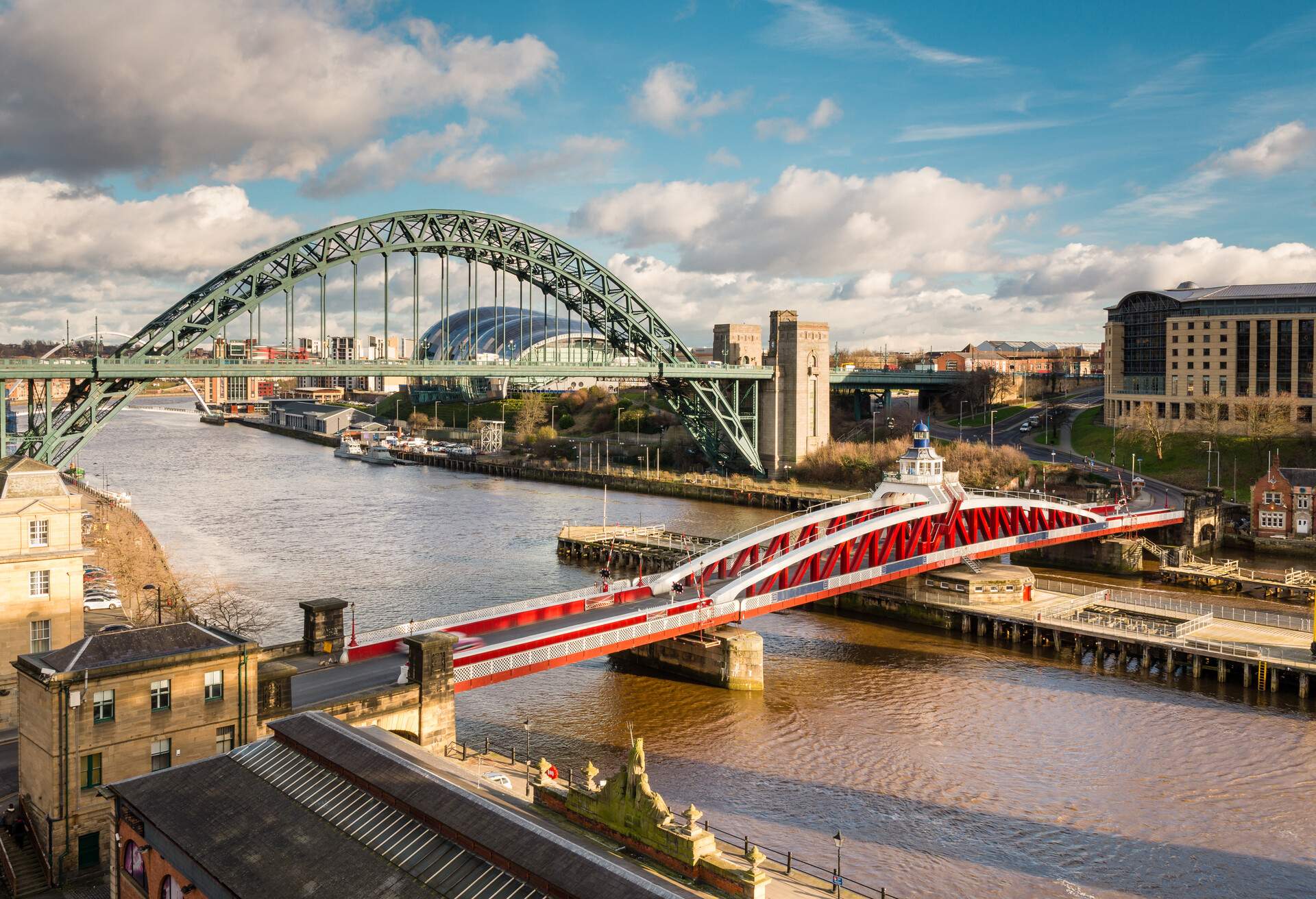 The iconic bridges over the River Tyne between Newcastle and Gateshead have become famous and attract many visitors to the quayside