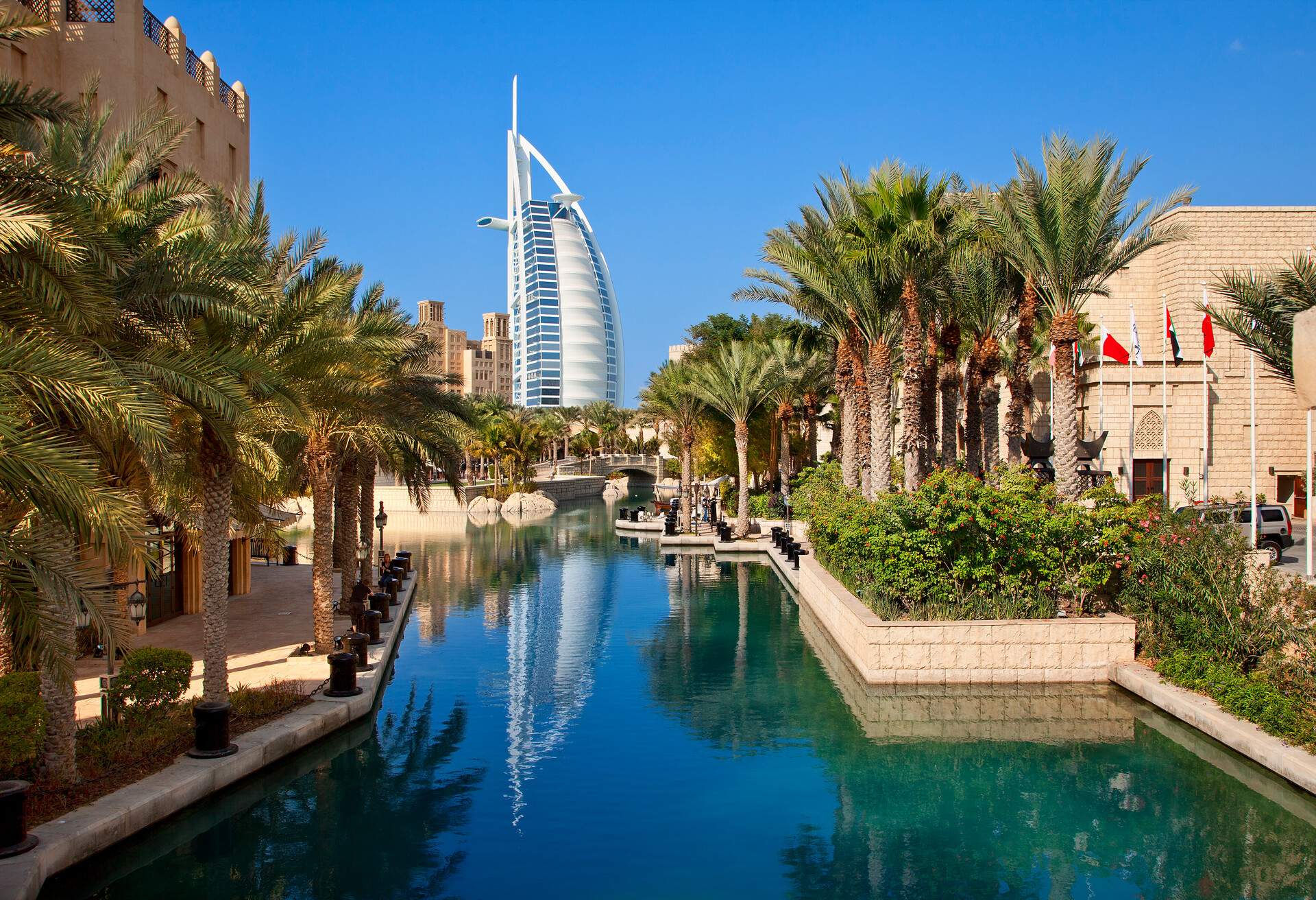 Arabia, Dubai Emirate, Dubai, Madinat Jumeirah and the Burj al Arab Hotel
