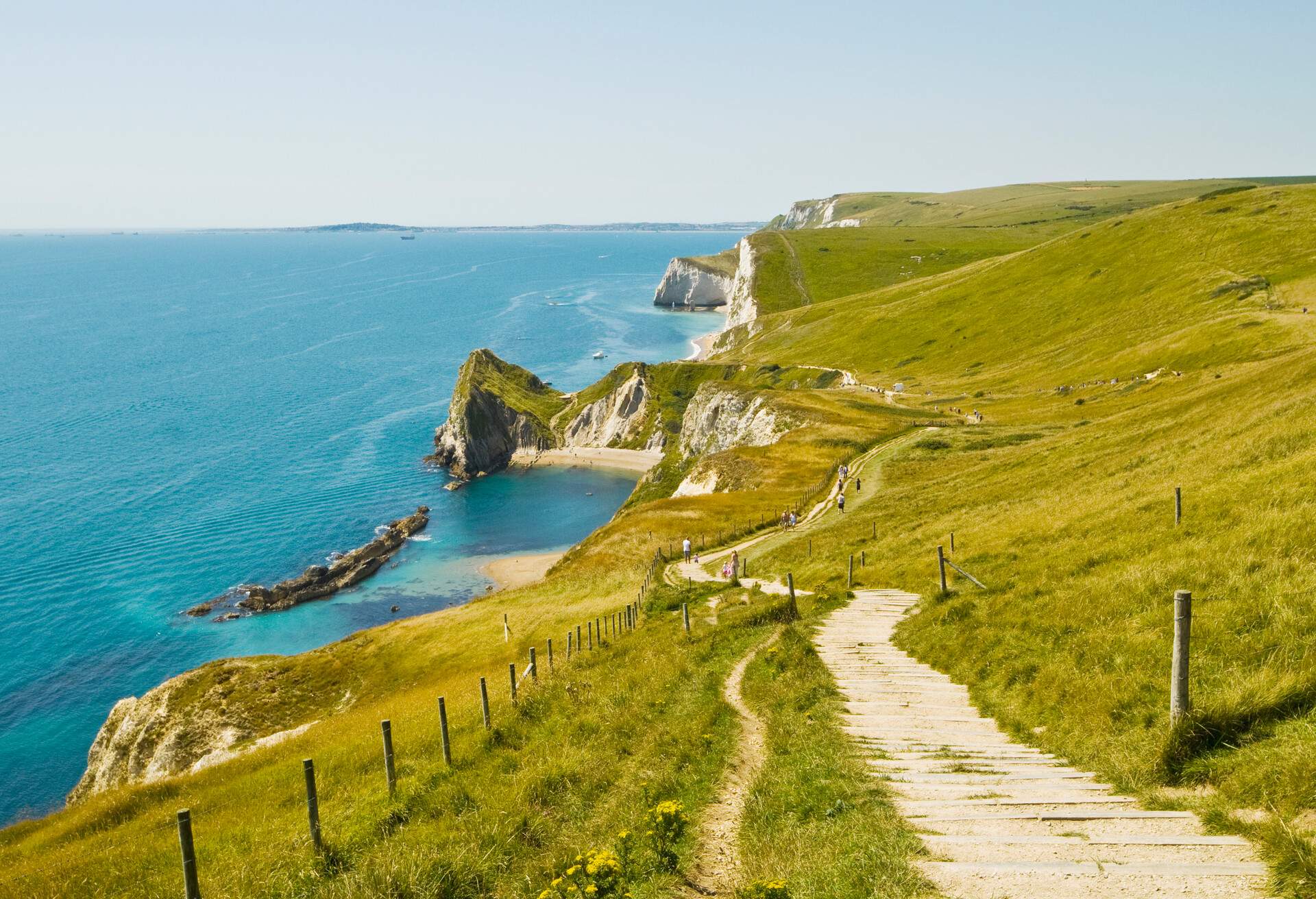 Coastline of Jurassic Coast in Dorset.