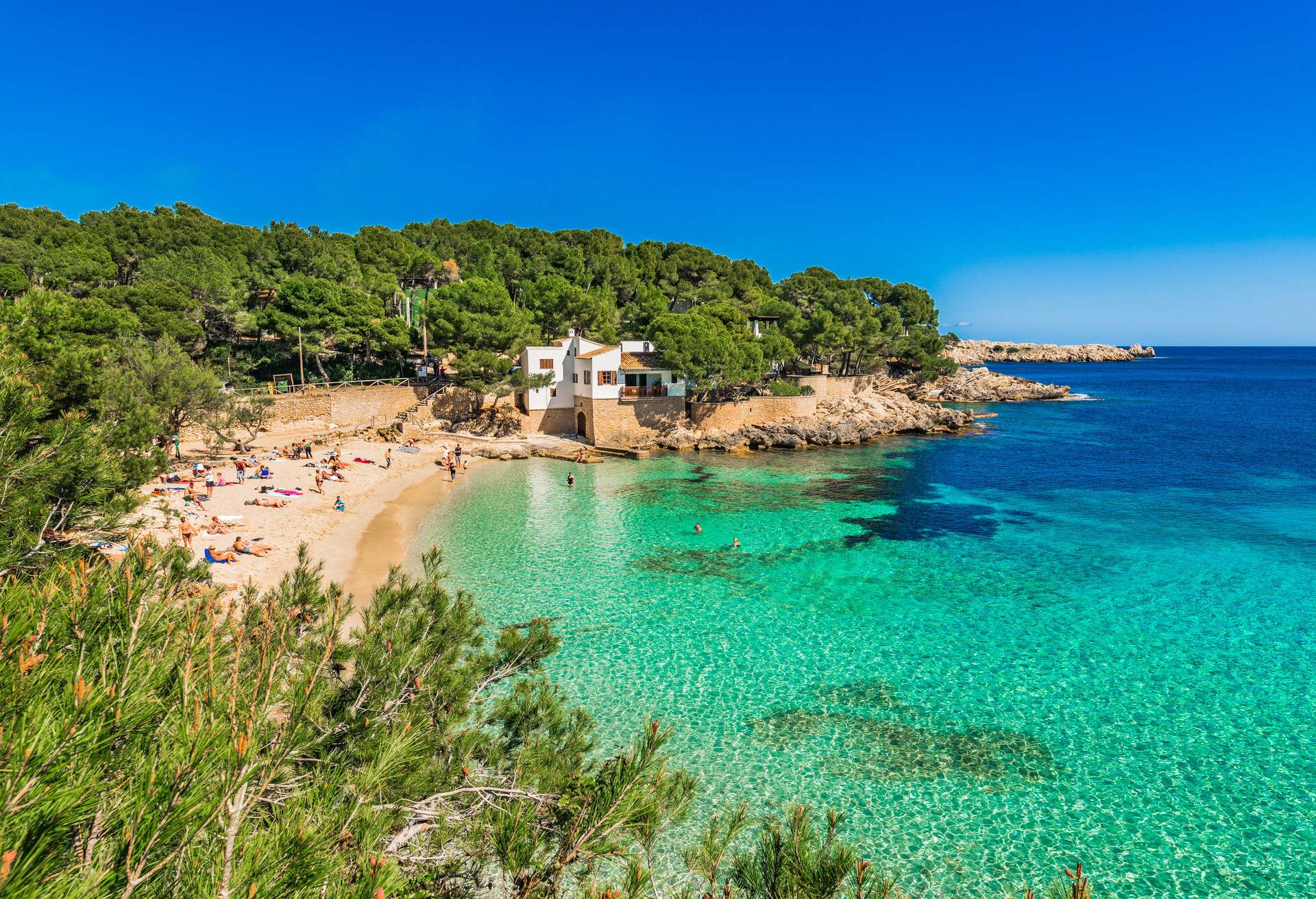 Cala Gat in Cala Ratjada, Mallorca beautiful beach and coast, Spain 