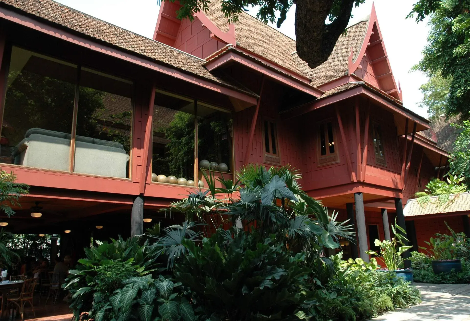 The Jim Thompson's teak House in Bangkok is a typical example of a traditional Thai house.