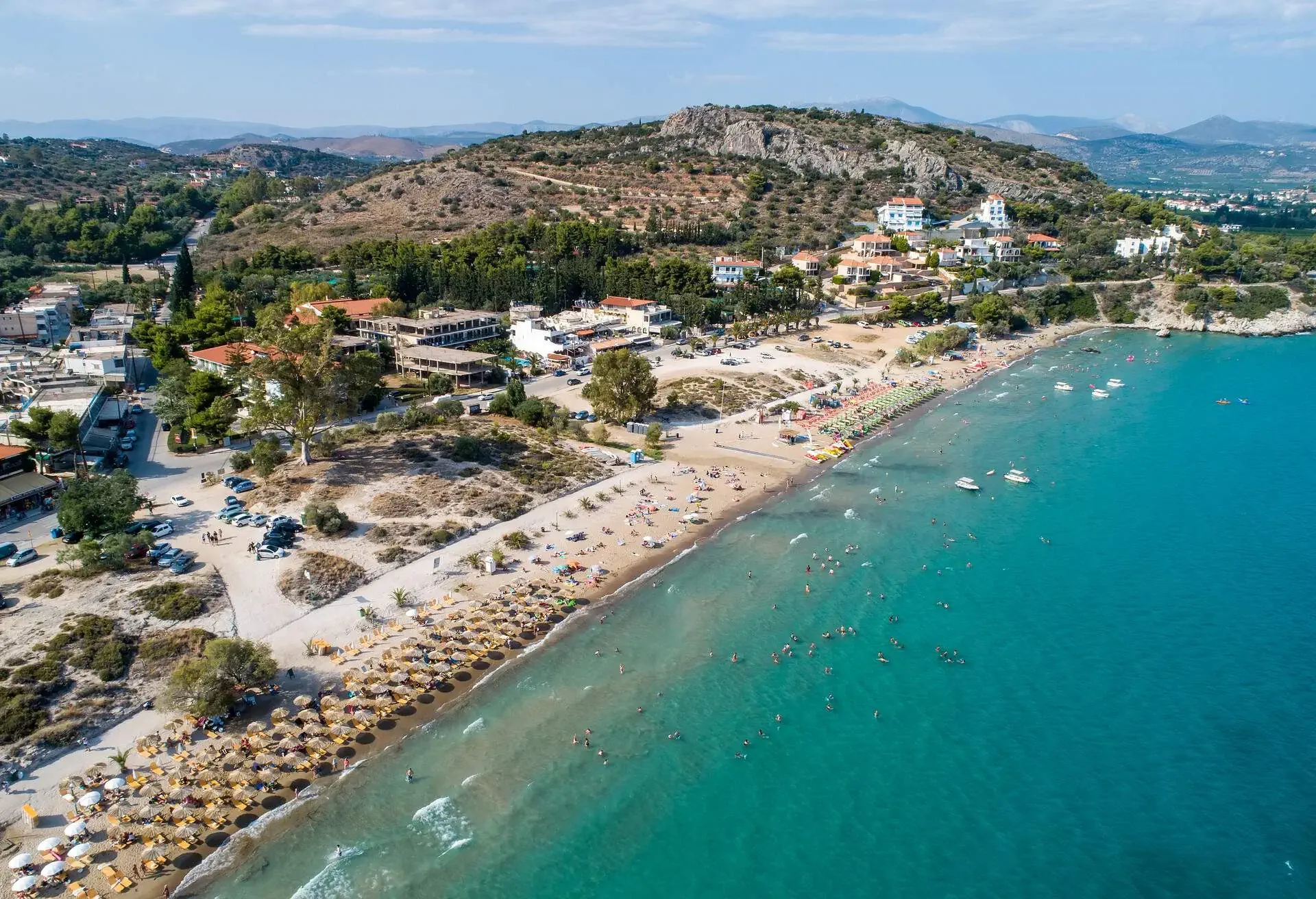 Top view of Tolo beach or