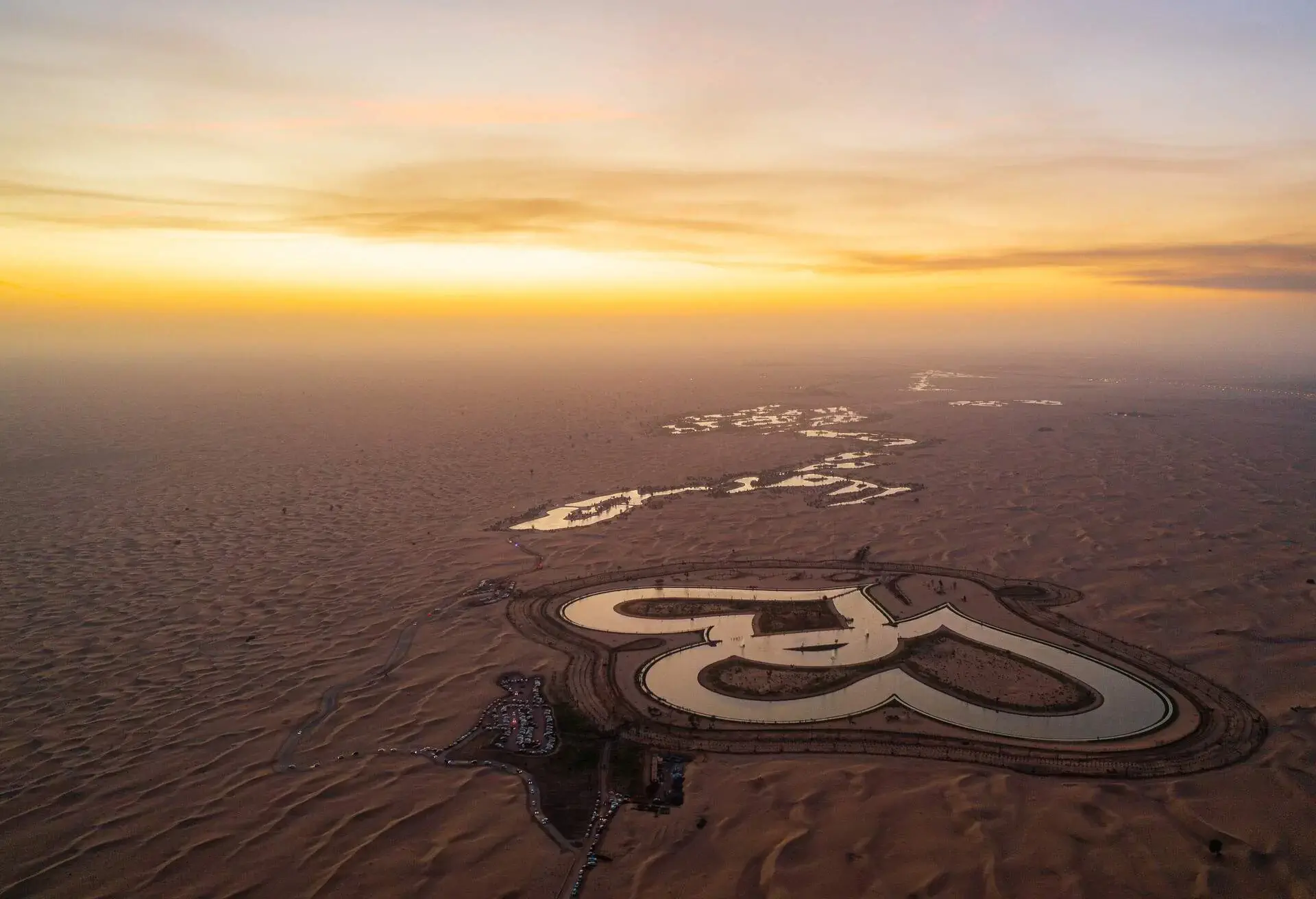 Aerial view of a man-made heart shaped