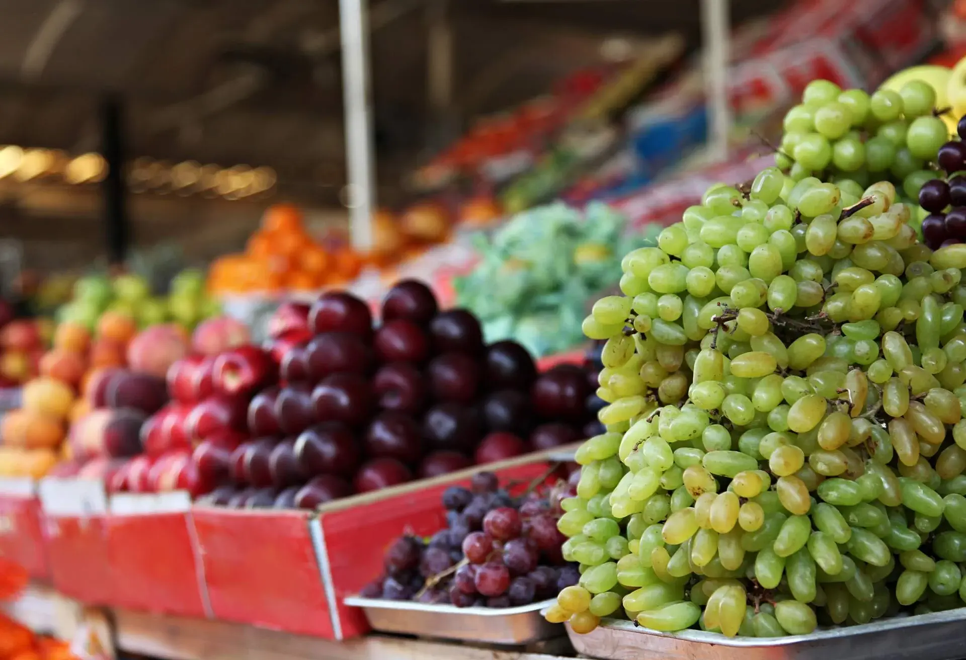 A variety of fruits in a Spice souk, Dubai, United Arab Emirates
