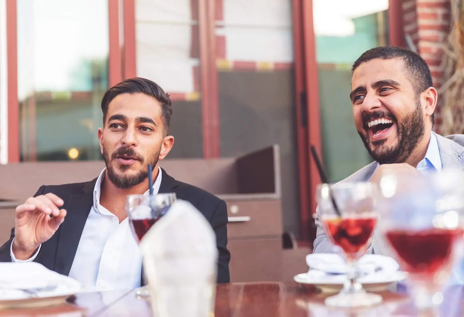 Group of friends drinking Sangria and making jokes