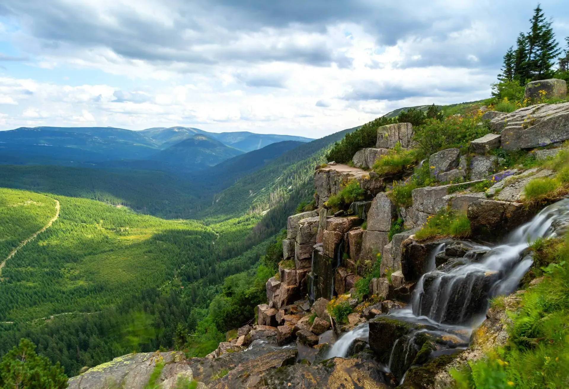 beautiful landscape of krkonose mountain in spindleruv mlyn in Czech Republic