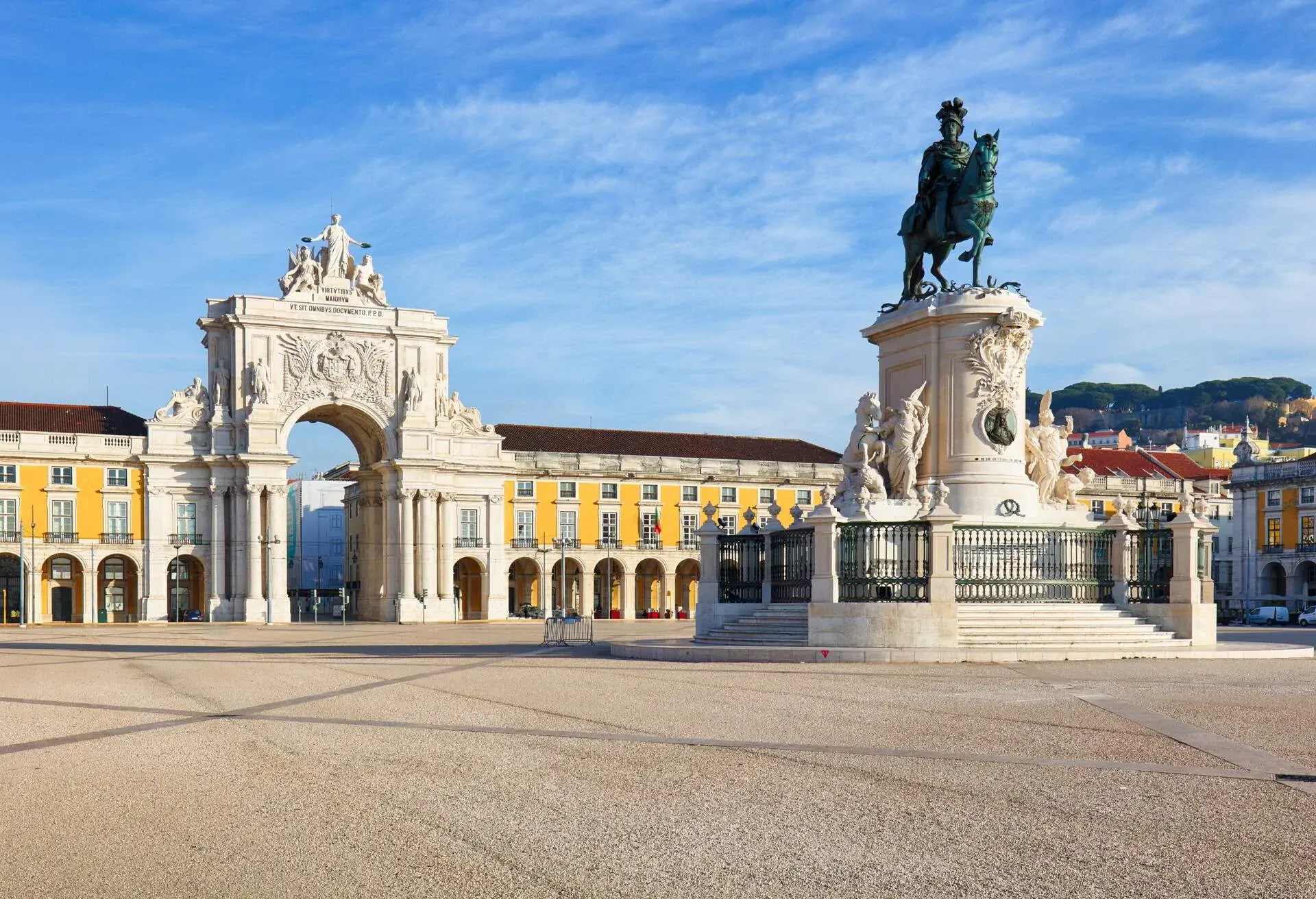 Rua Augusta Arch is a triumphal, historical building in Lisbon on Commerce Square, Portugal; Shutterstock ID 631910630; Purpose: Newsletter; Brand (KAYAK, Momondo, Any): Any