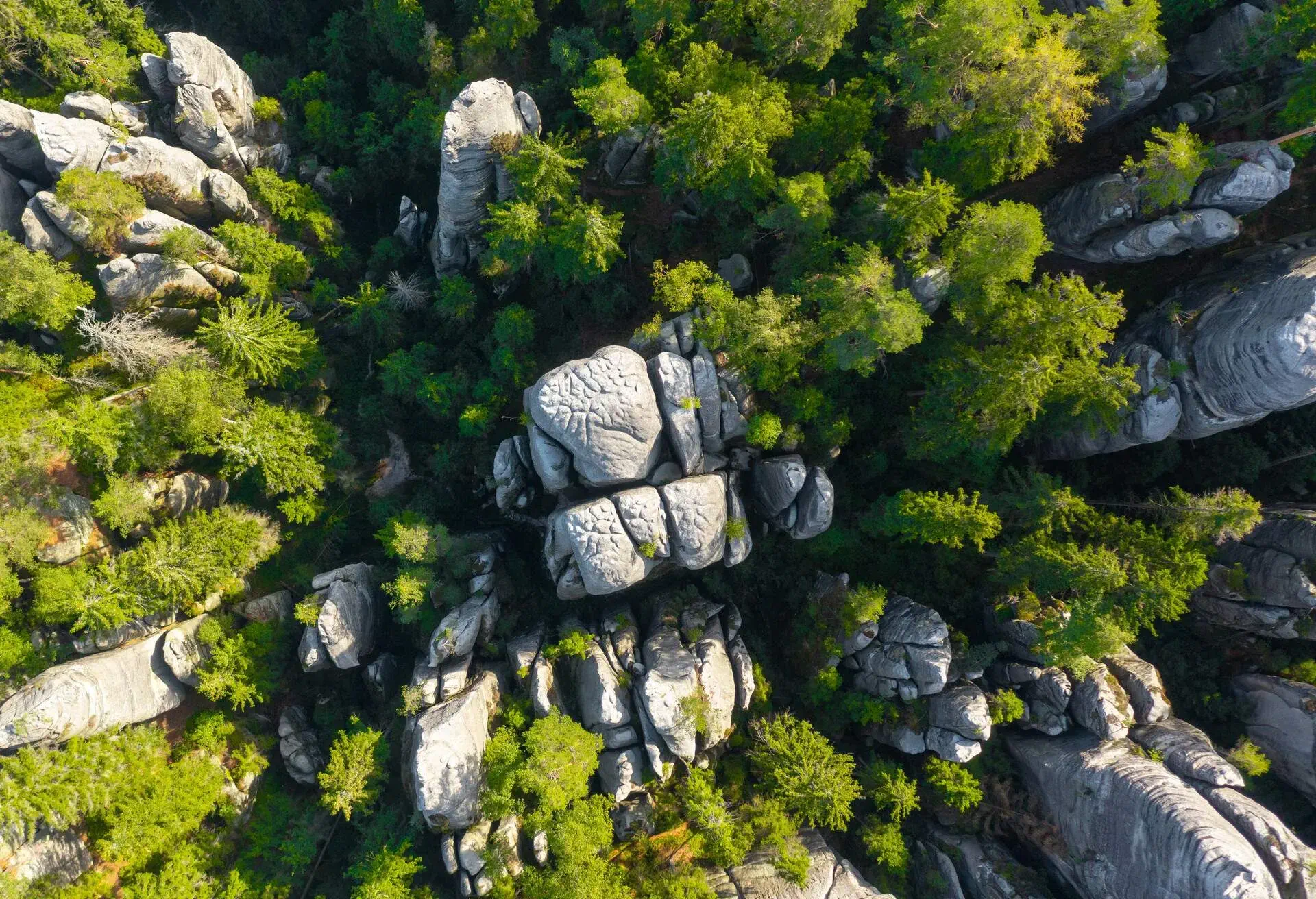 Rock city in the Adrspach Rocks, part of the Adrspach-Teplice Landscape Park in the Broumov Highlands region in the Czech Republic