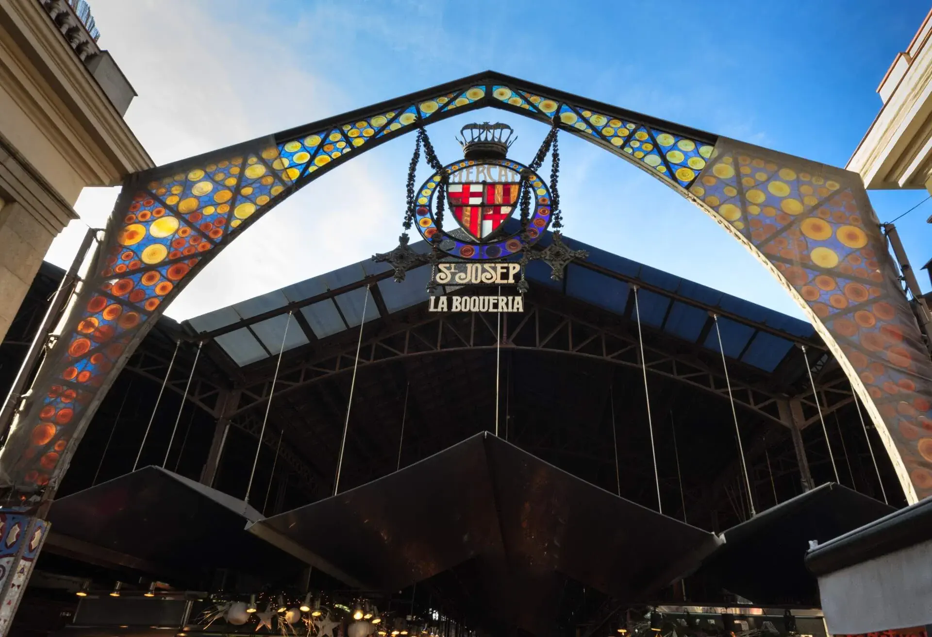 The Mercat de Sant Josep de la Boqueria, often simply referred to as La Boqueria is a large public market in the Ciutat Vella district of Barcelona, Catalonia, Spain and one of the city's foremost tourist landmarks